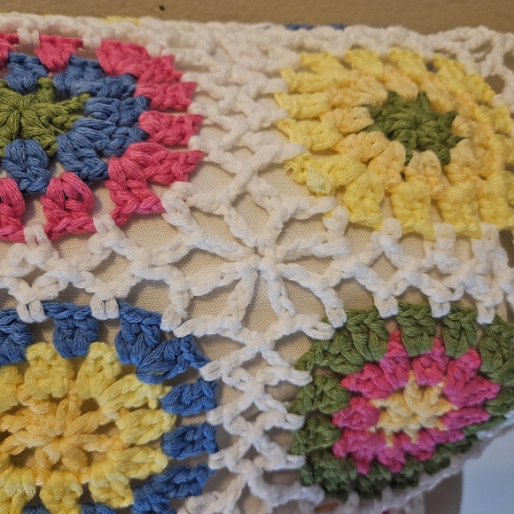 Musera Crochet Boho Shorts Colorful Hollow Out Cover Up  Floral Granny Square L - Picture 15 of 17